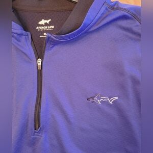 Greg Norman Attack Life Blue Quarter-Zip Golf Pullover
